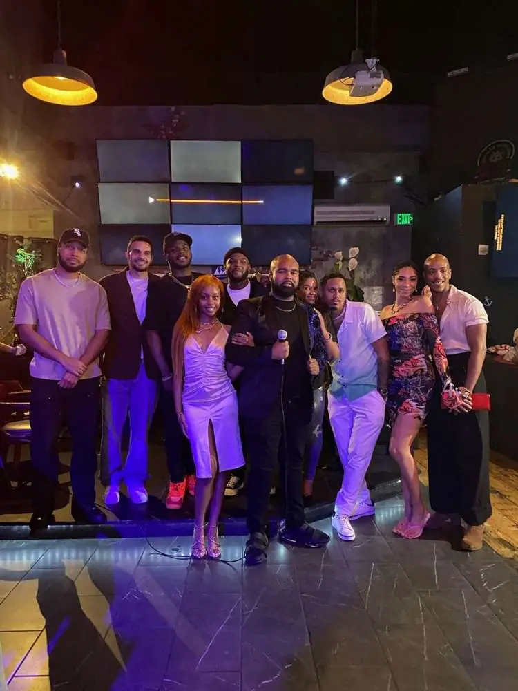 D’Antré with the Trendy cast and crew at the premiere