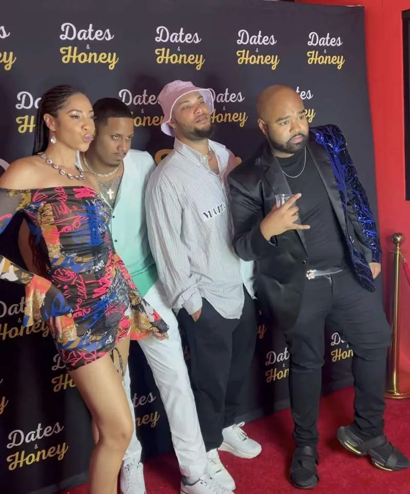 D’Antré with cast on the Dates & Honey red carpet
